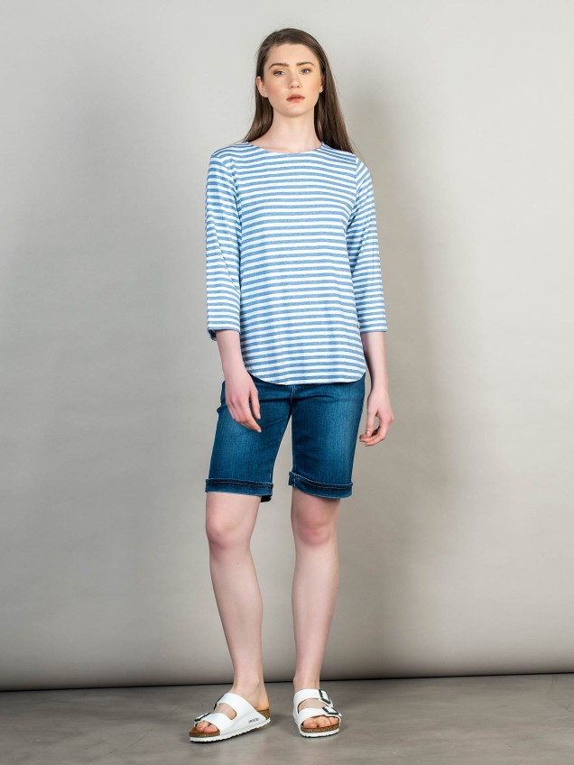 Calções denim com dobra