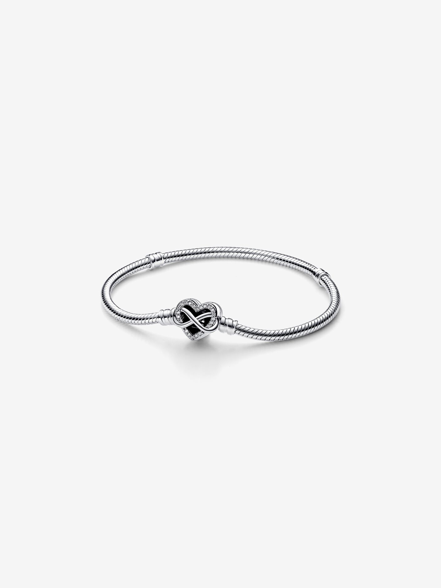 Pulseira Snake Sparkling Infinity Heart Clasp
