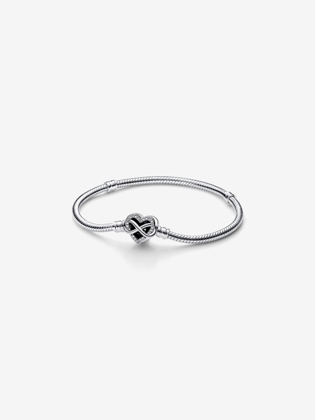 Pulseira Snake Sparkling Infinity Heart Clasp