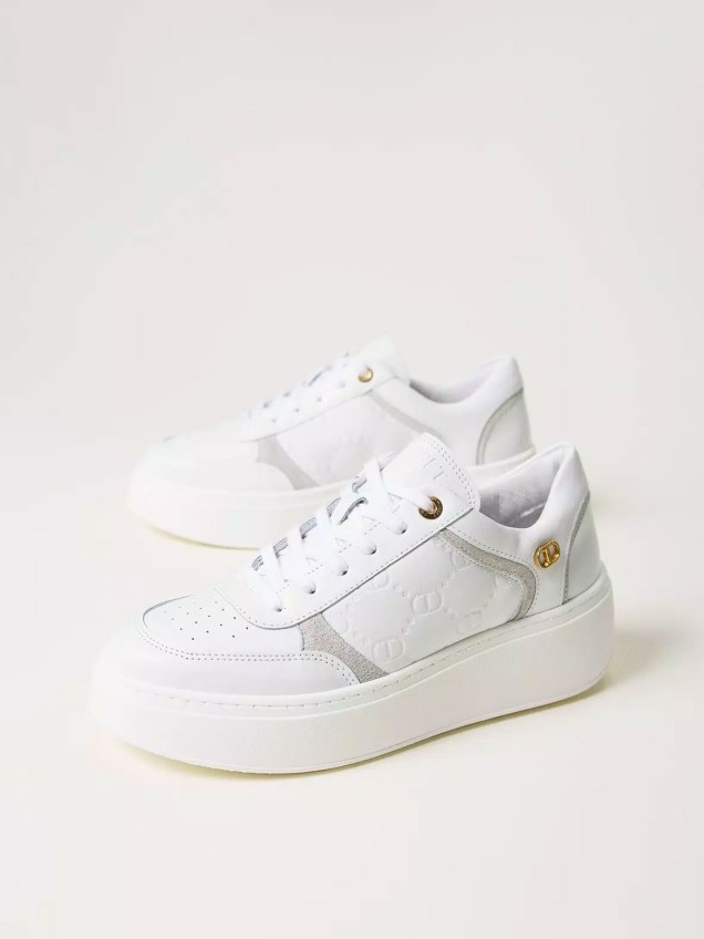 Sapatilhas de Pele com Plataforma