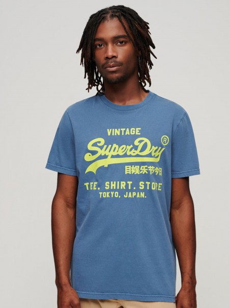 SUPERDRY Homem T-Shirt Neon Vintage Azul - 0430546129AZL