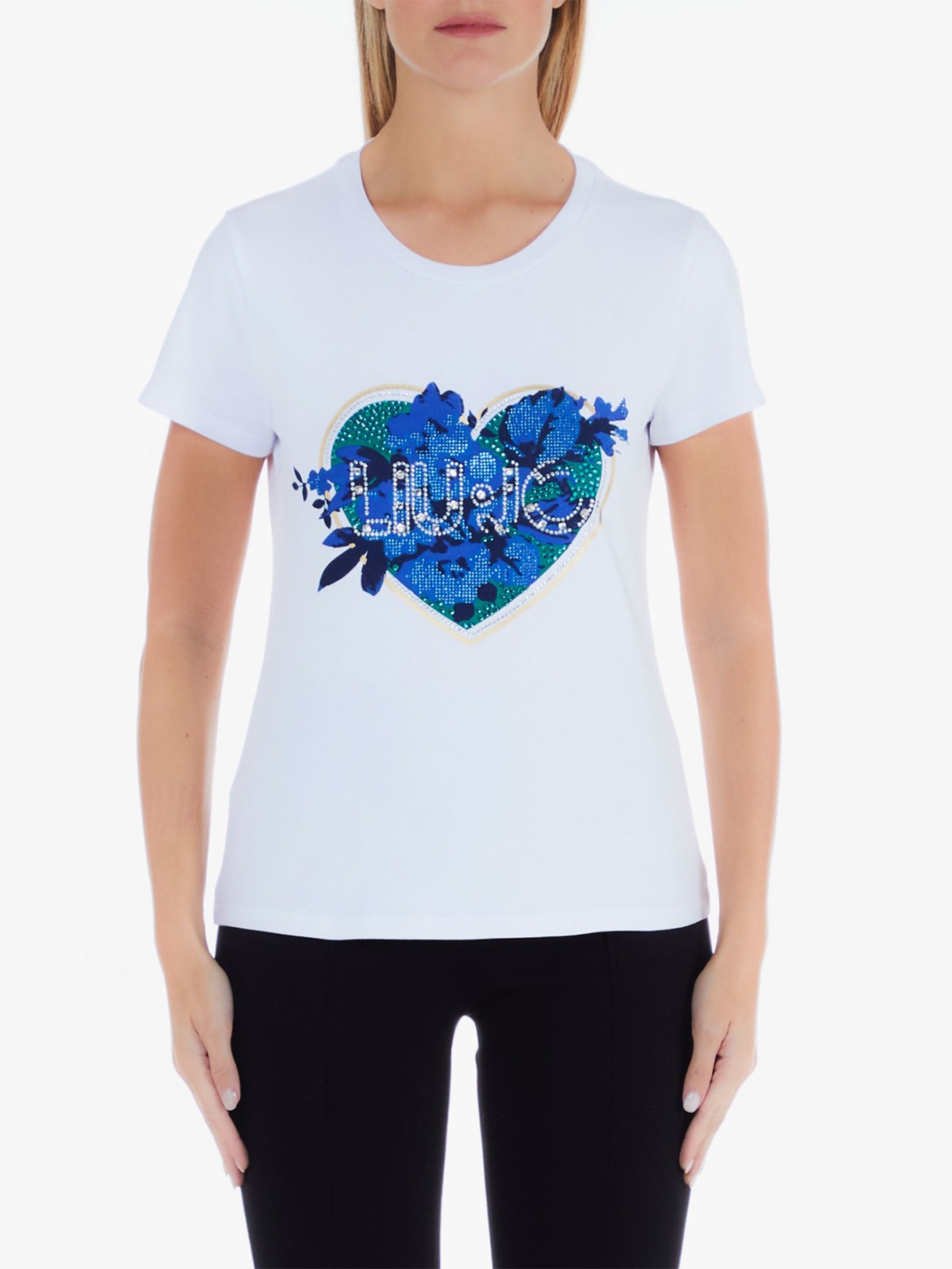 T-Shirt Estampada com Renda