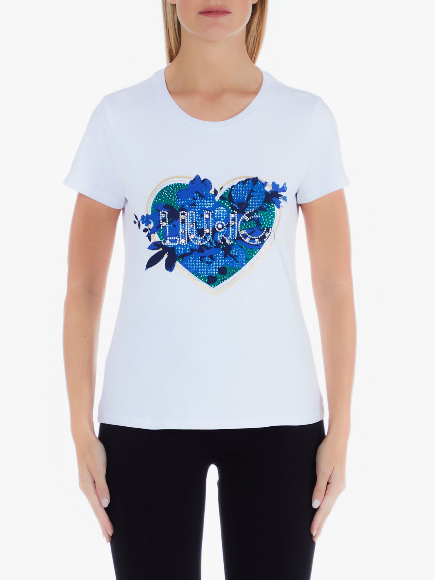 T-Shirt Estampada com Renda