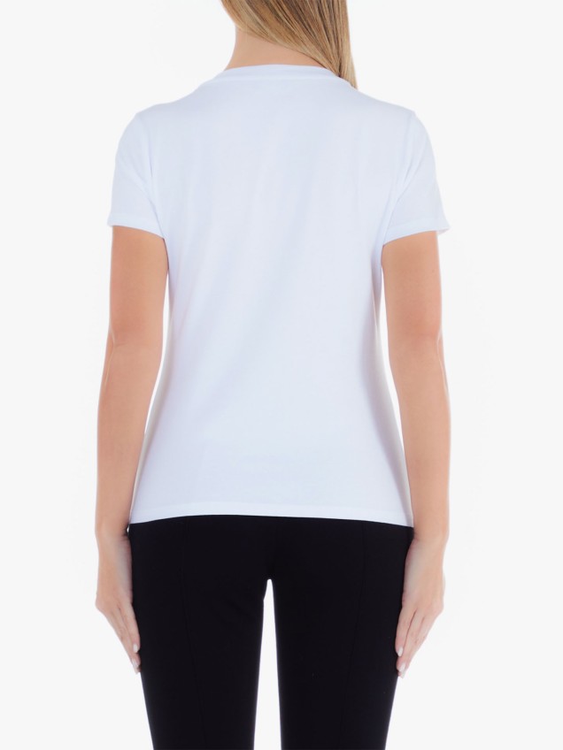 T-Shirt Estampada com Renda