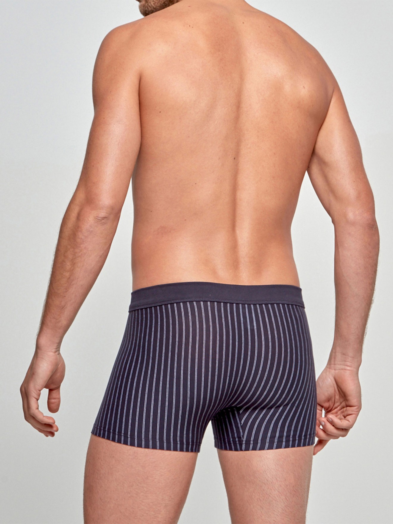 Boxer s riscas com cintura em malha