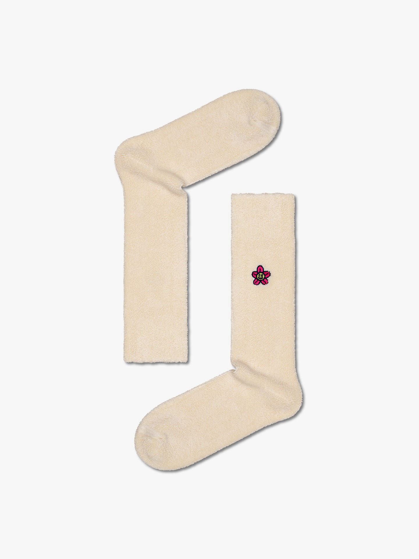 Meias Embroidered Flower Crew