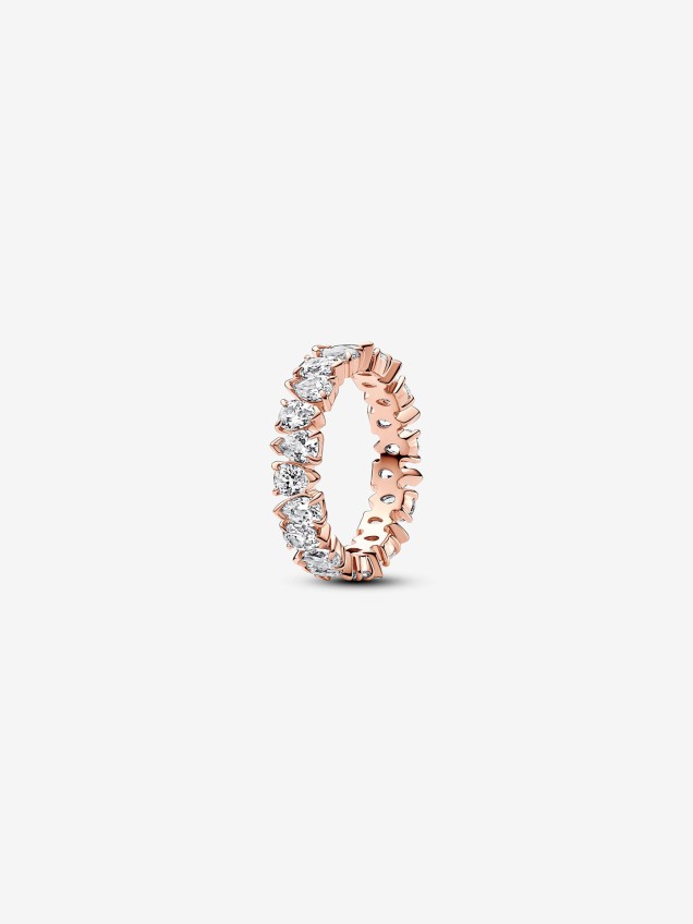 Anel Alternating Sparkling Band