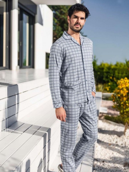 Conjunto desportivo curto homem azul marinho - cinza Tamanhos para pijamas,  roupões e roupa M