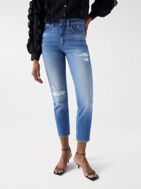 Jeans Secret Push In Skinny com brilhantes, Calças jeans de mulher
