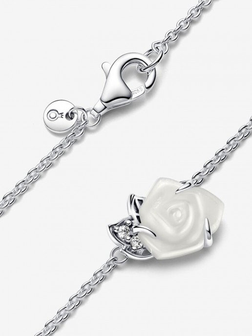 Colar Collier White Rose in Bloom