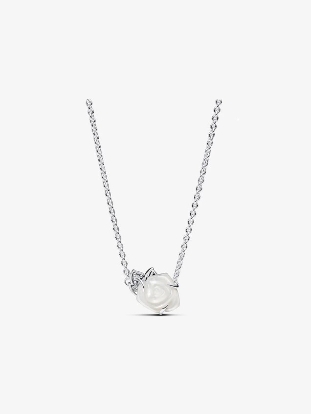Colar Collier White Rose in Bloom