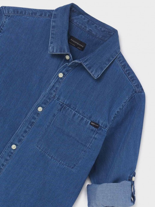 Camisa Denim com Bolso