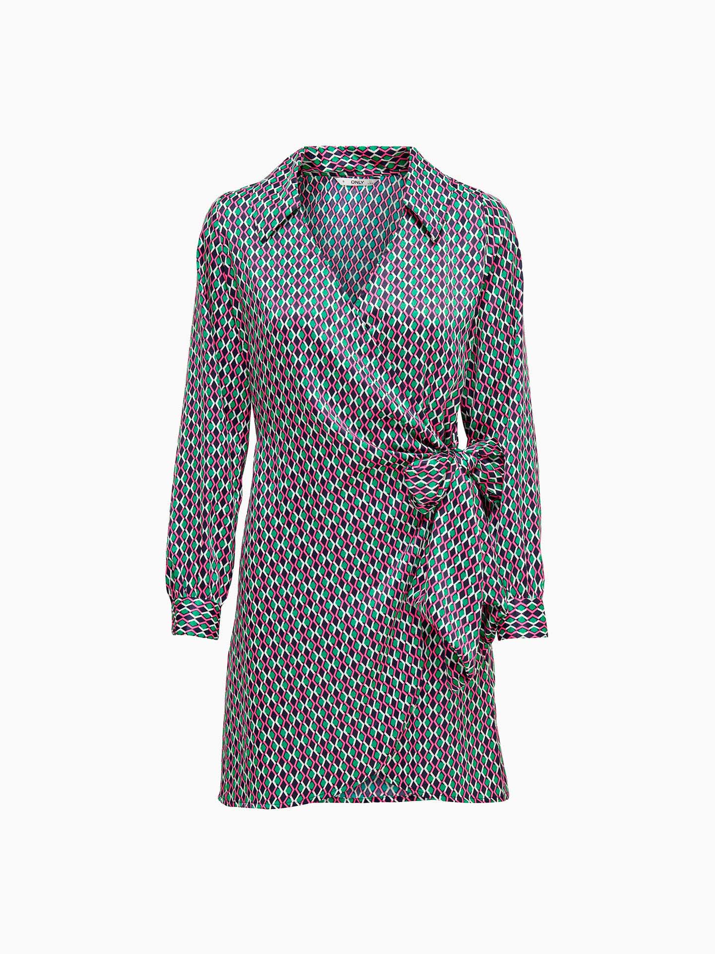 Vestido Acetinado com Padrão