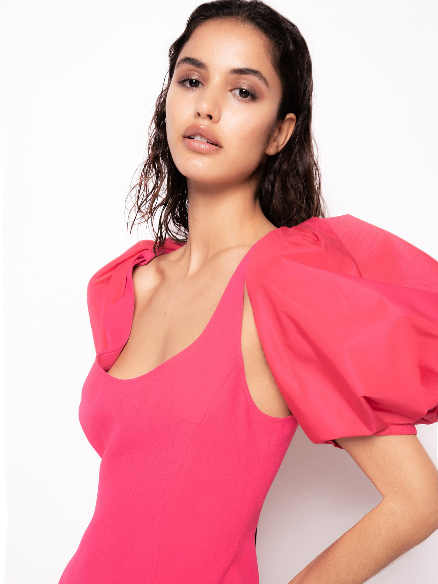 Mini Vestido com Manga Abalonada