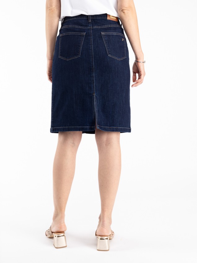 Saia denim midi