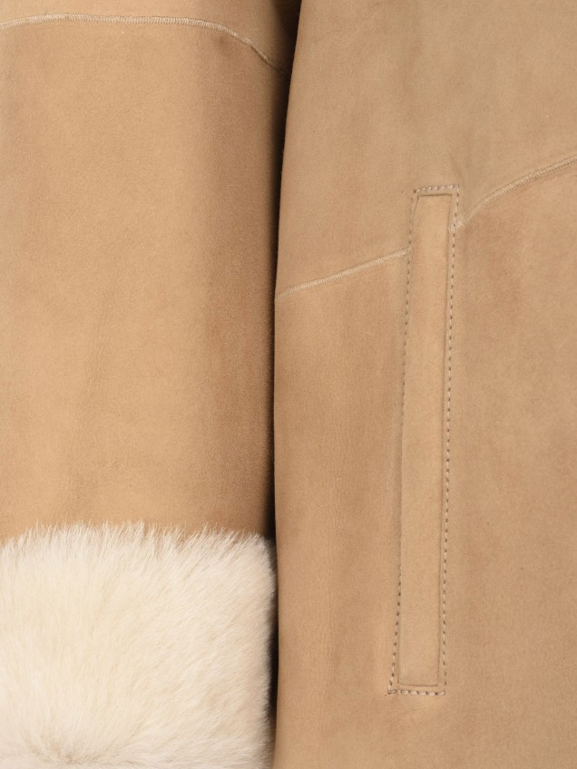 Double Face em Pele com Capuz