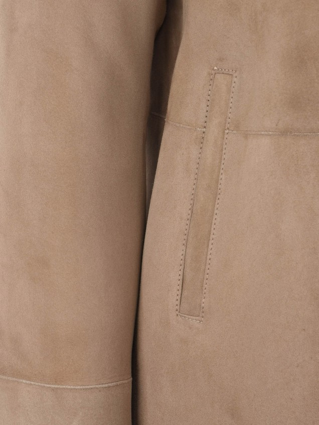 Double Face em Pele com Capuz