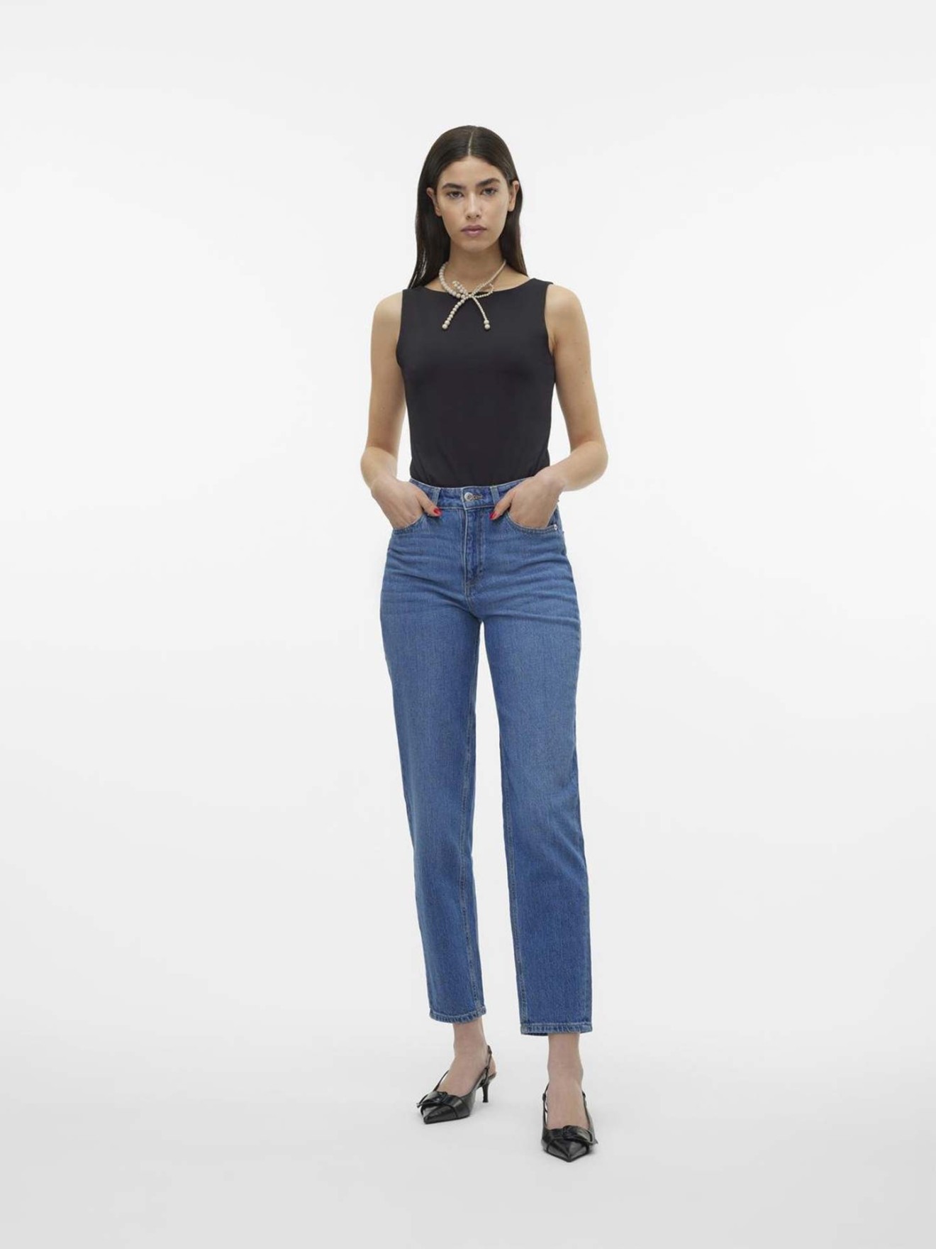 Calças de Ganga Mom Fit