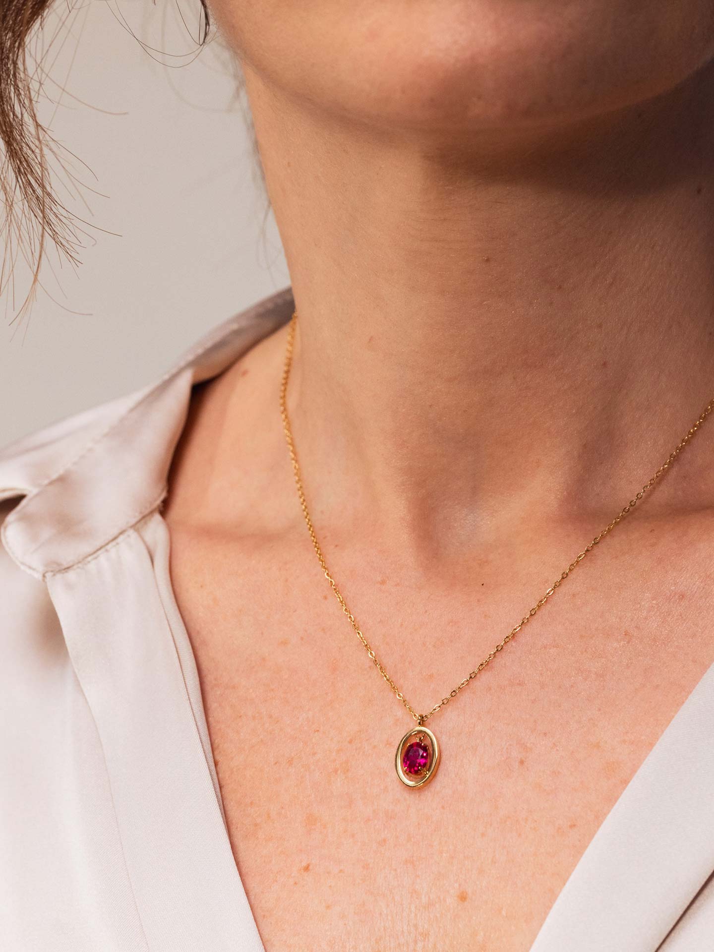 Colar Birthstone Julho - Paixão