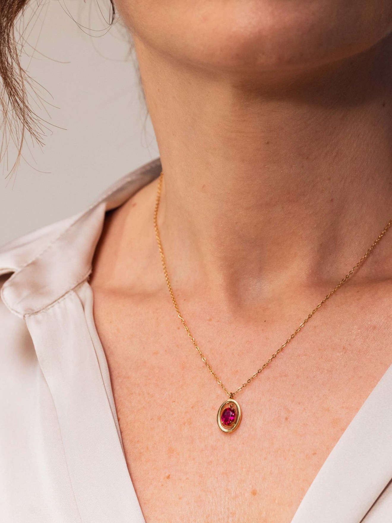 Colar Birthstone Julho - Paixão