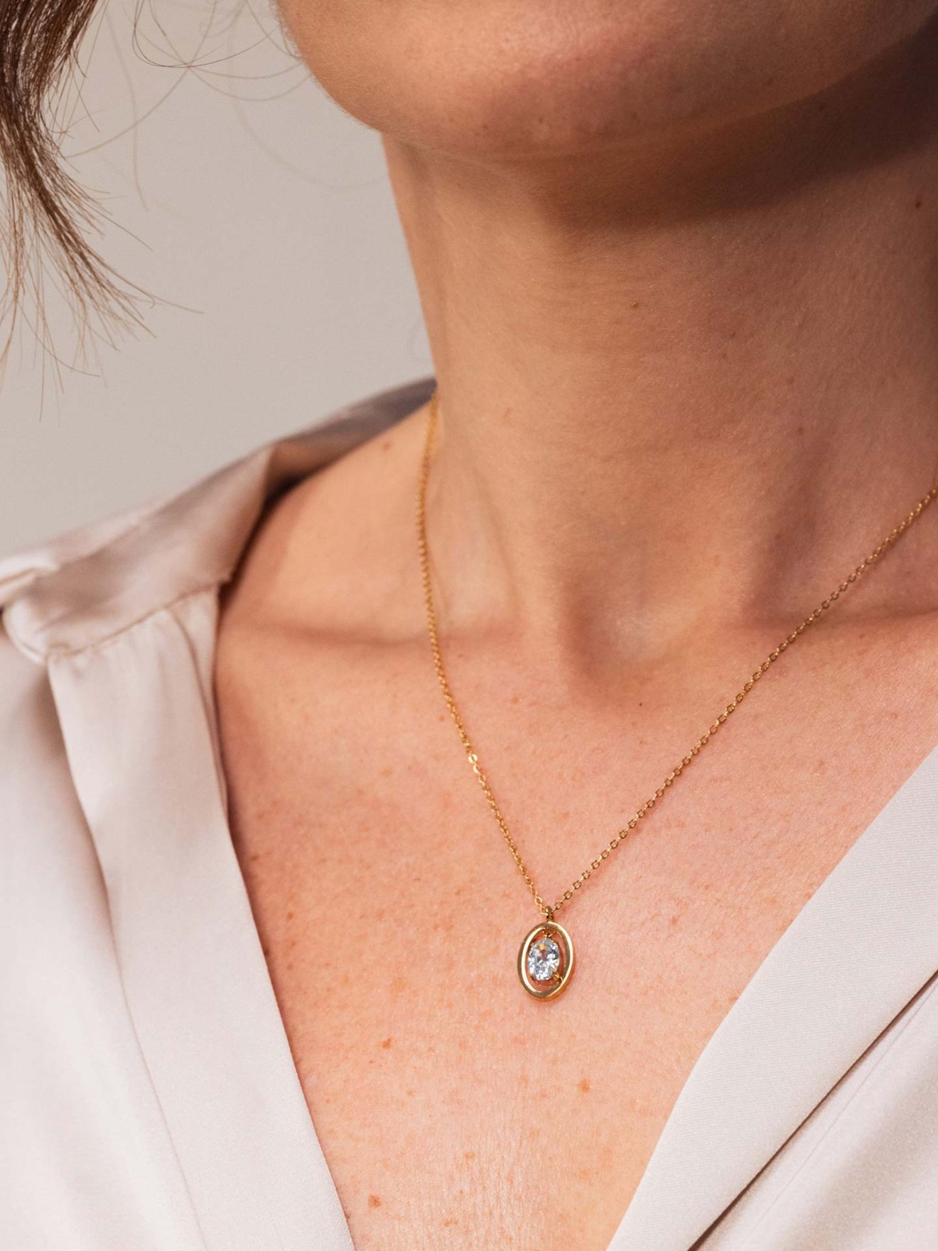 Colar Birthstone Março - Serenidade