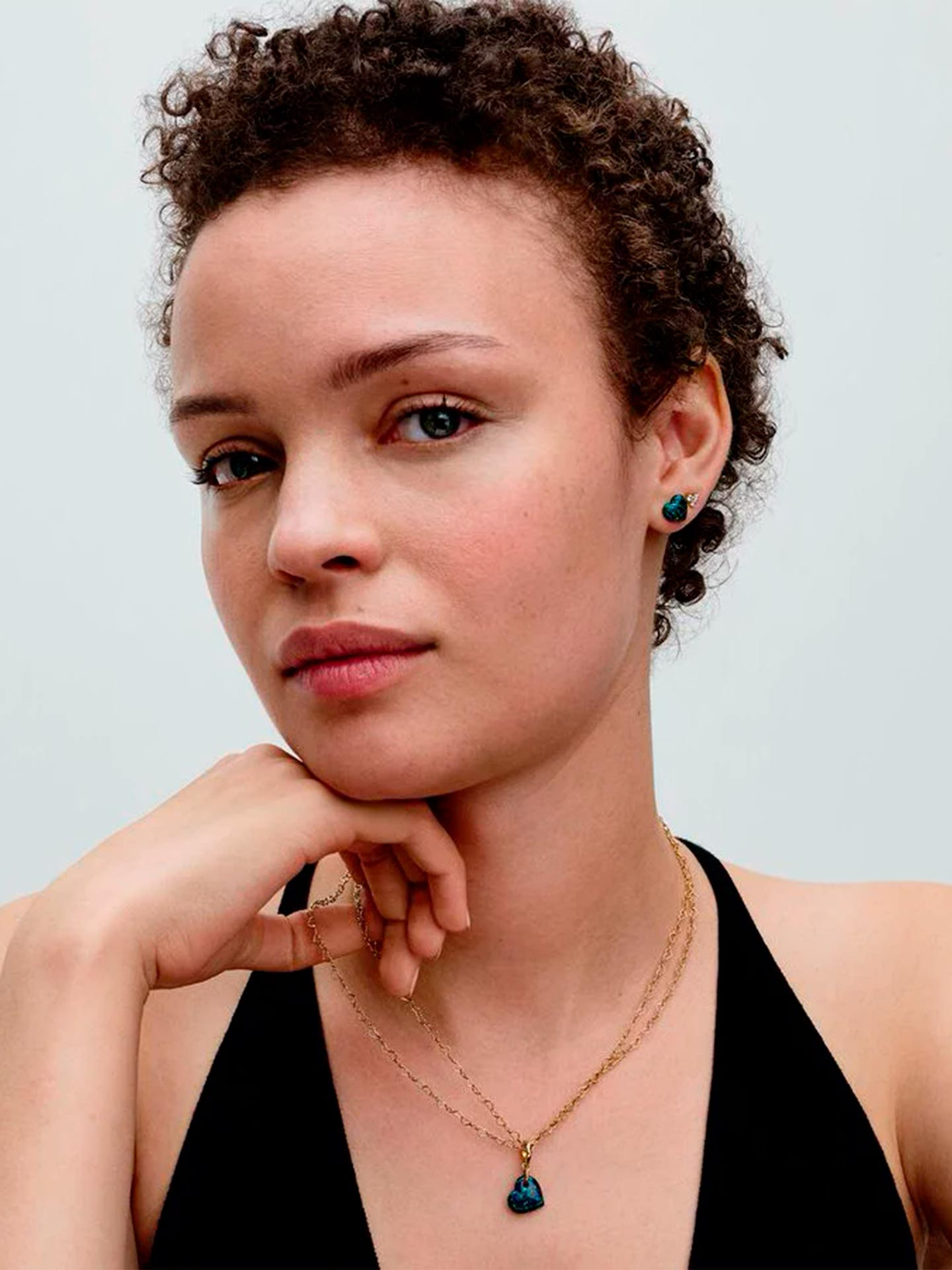 Conta Pendente Coração Verde Opalescente