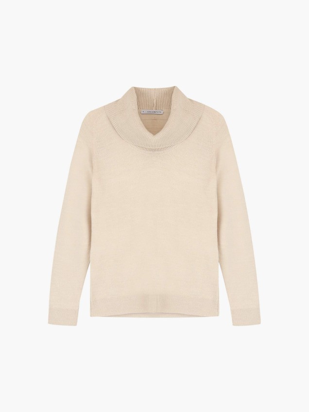 Camisola de Gola Alta em Lã