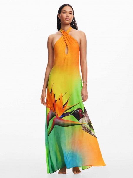 Vestido com Estampado Arty