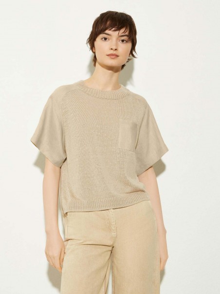 T-Shirt de Malha Ocra