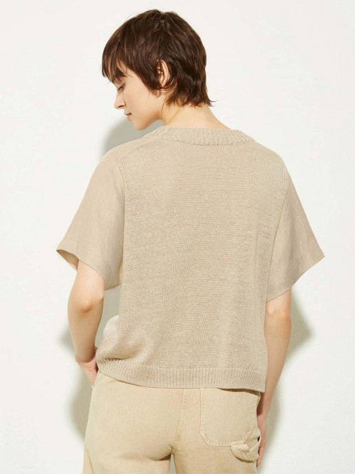 T-Shirt de Malha Ocra