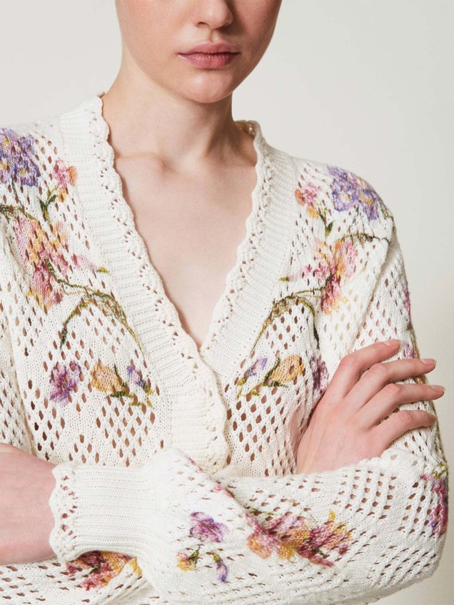 Cardigan com Padrão