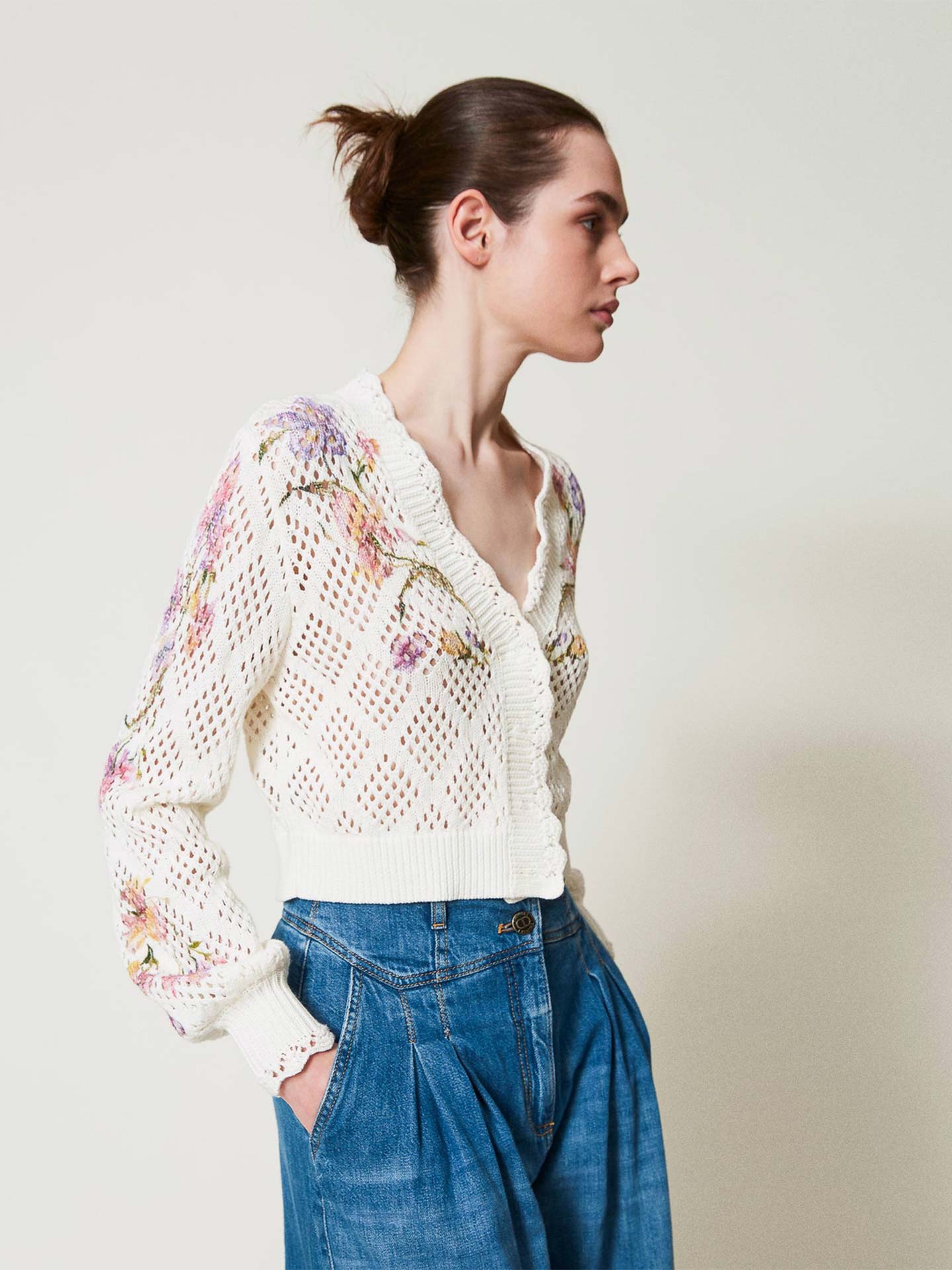 Cardigan com Padrão