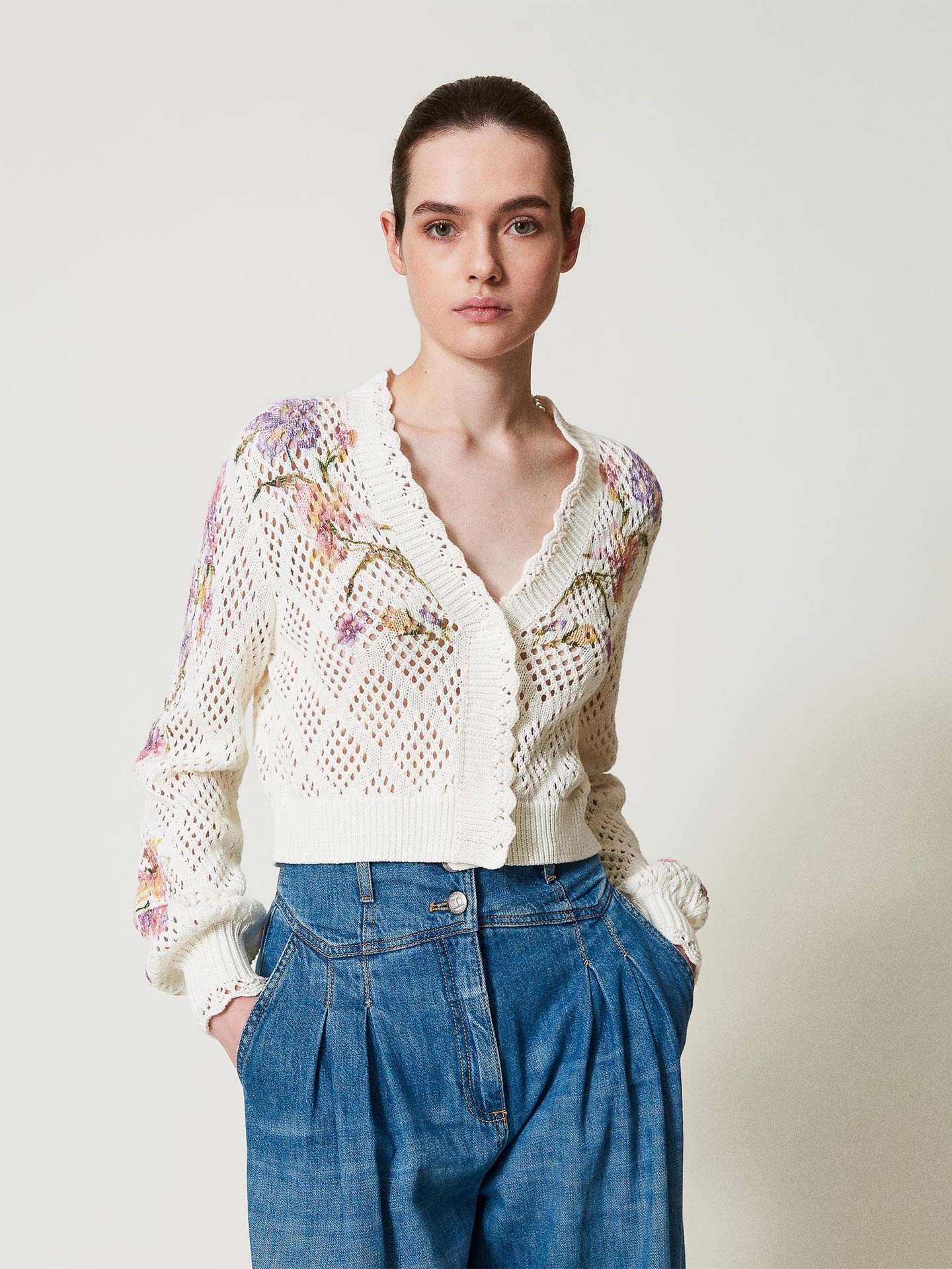 Cardigan com Padrão
