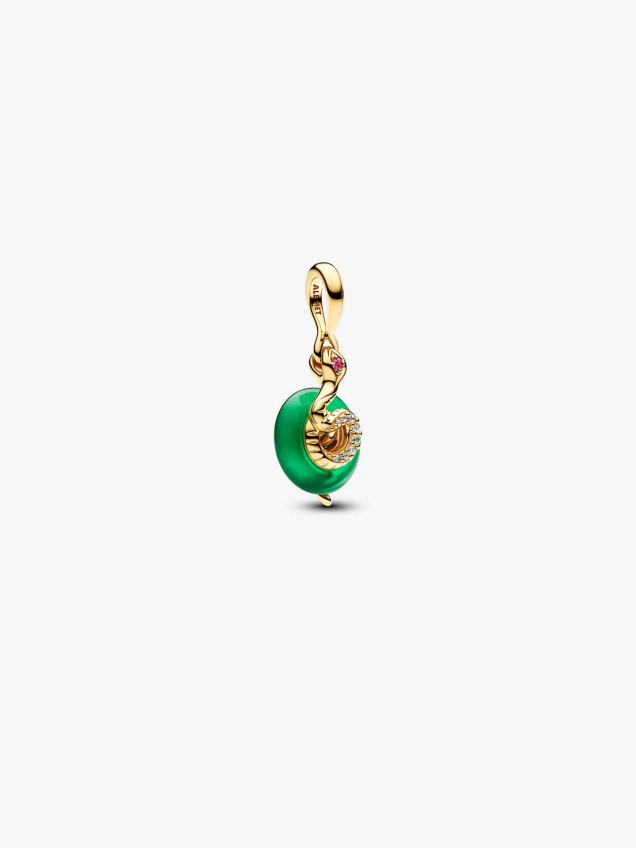 Conta Pendente de Vidro Murano Verde Cobra
