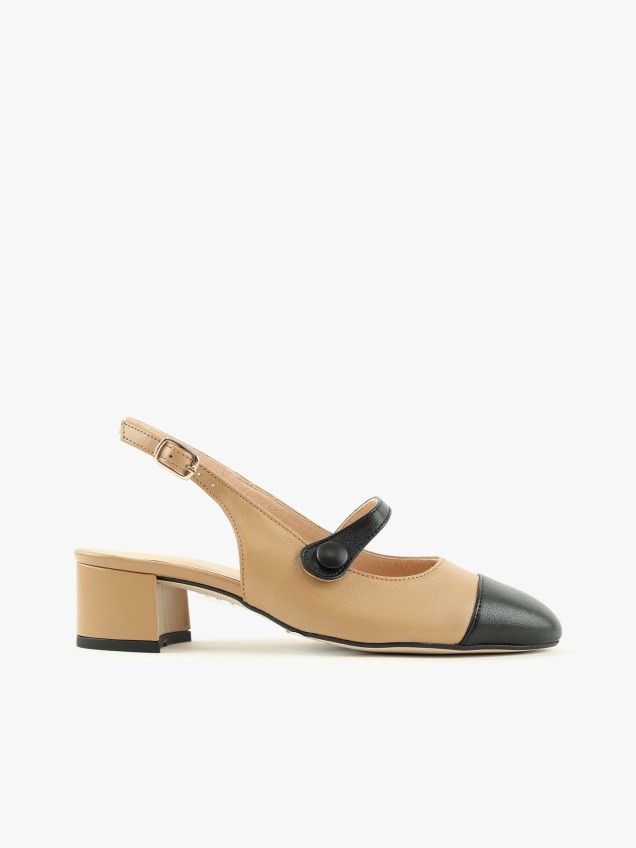 Sapatos Bicolor de Pele