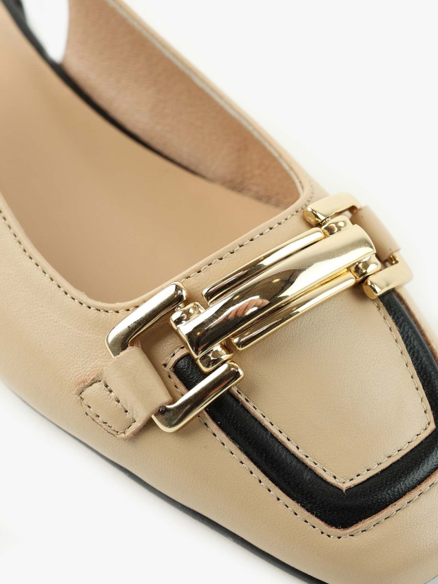 Sapatos Bicolor de Pele