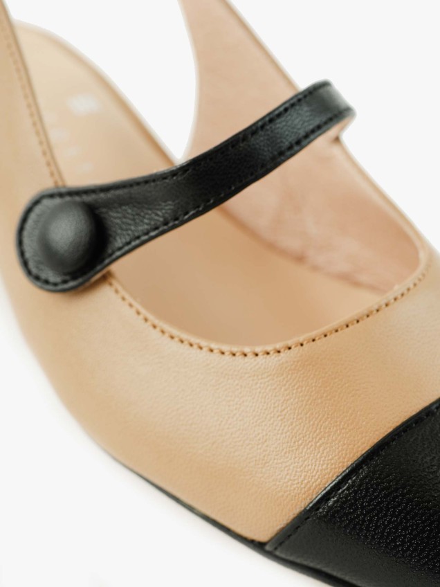 Sapatos Bicolor de Pele