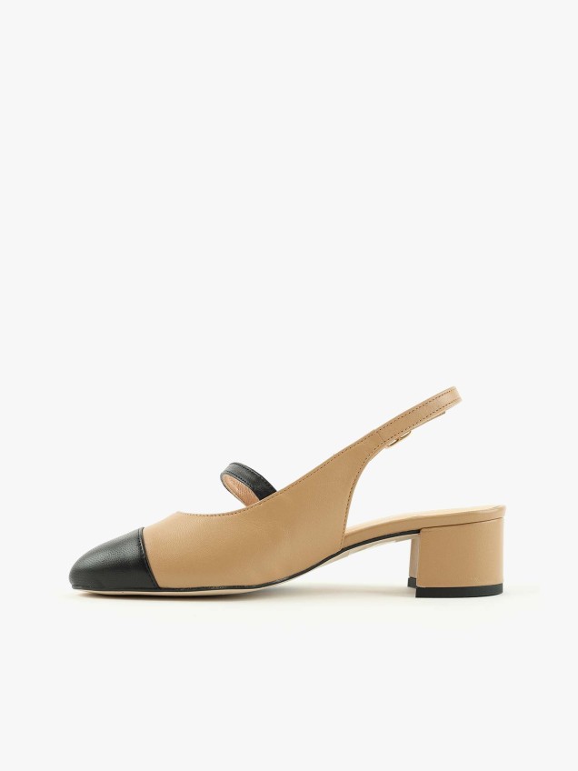 Sapatos Bicolor de Pele