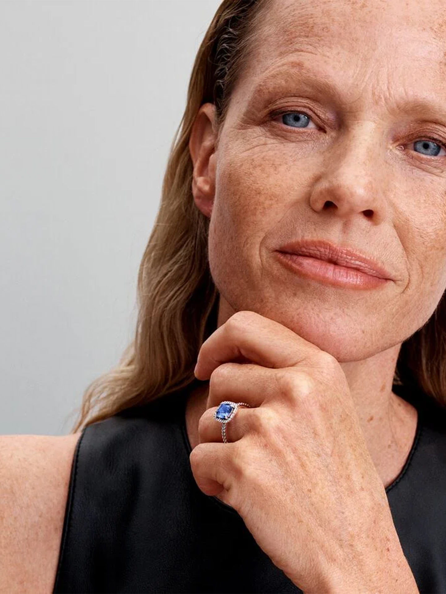 Anel Statement Auréola Quadrada