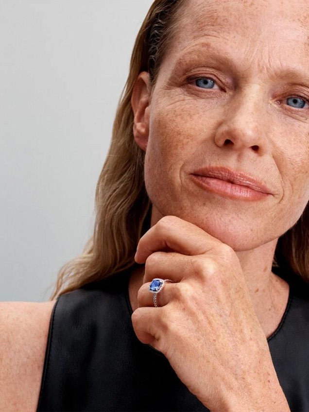 Anel Statement Auréola Quadrada