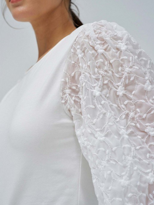 Camisola com Mangas em Bordado