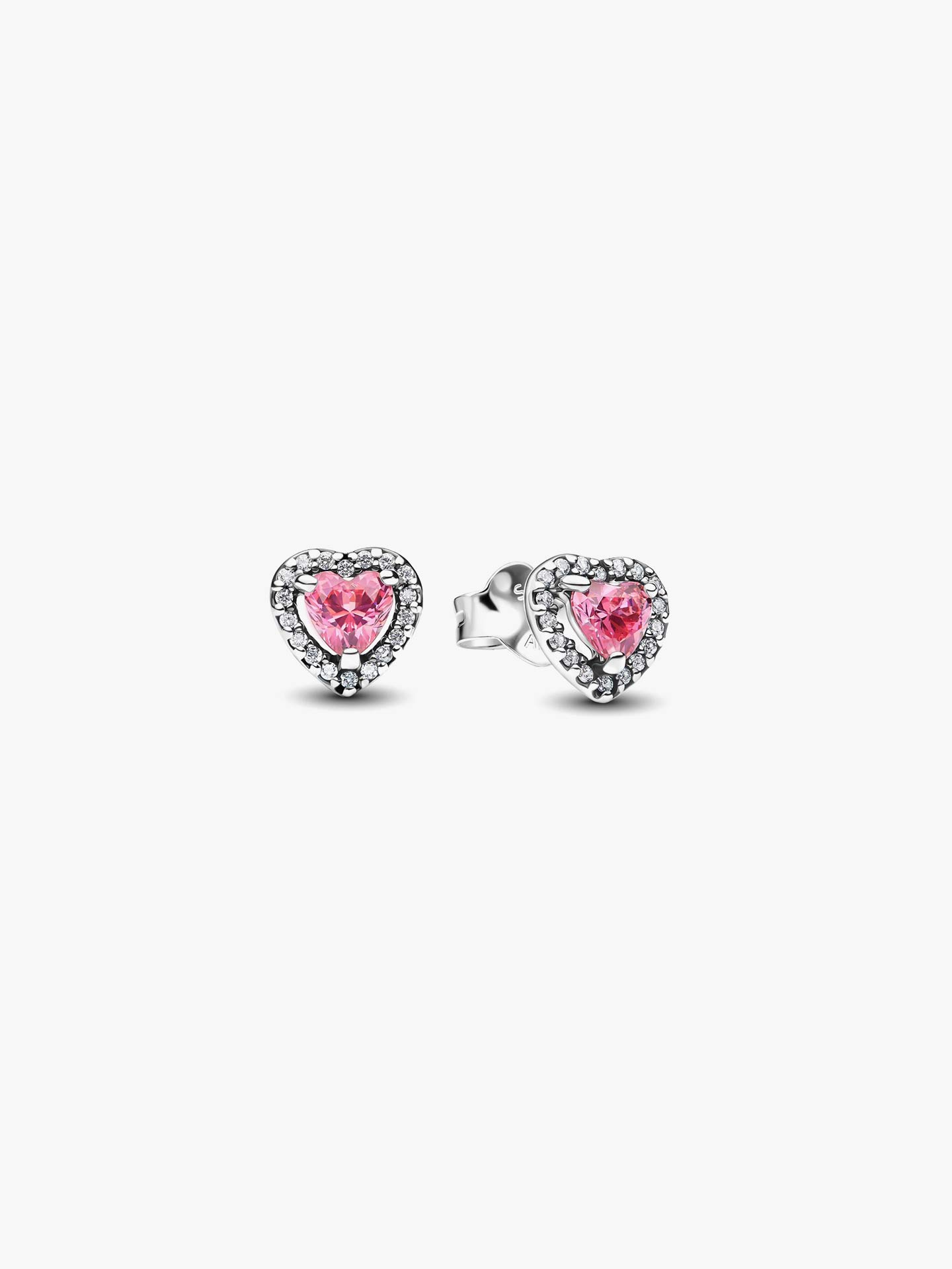 Brincos Espigão Coração Rosa Elevado