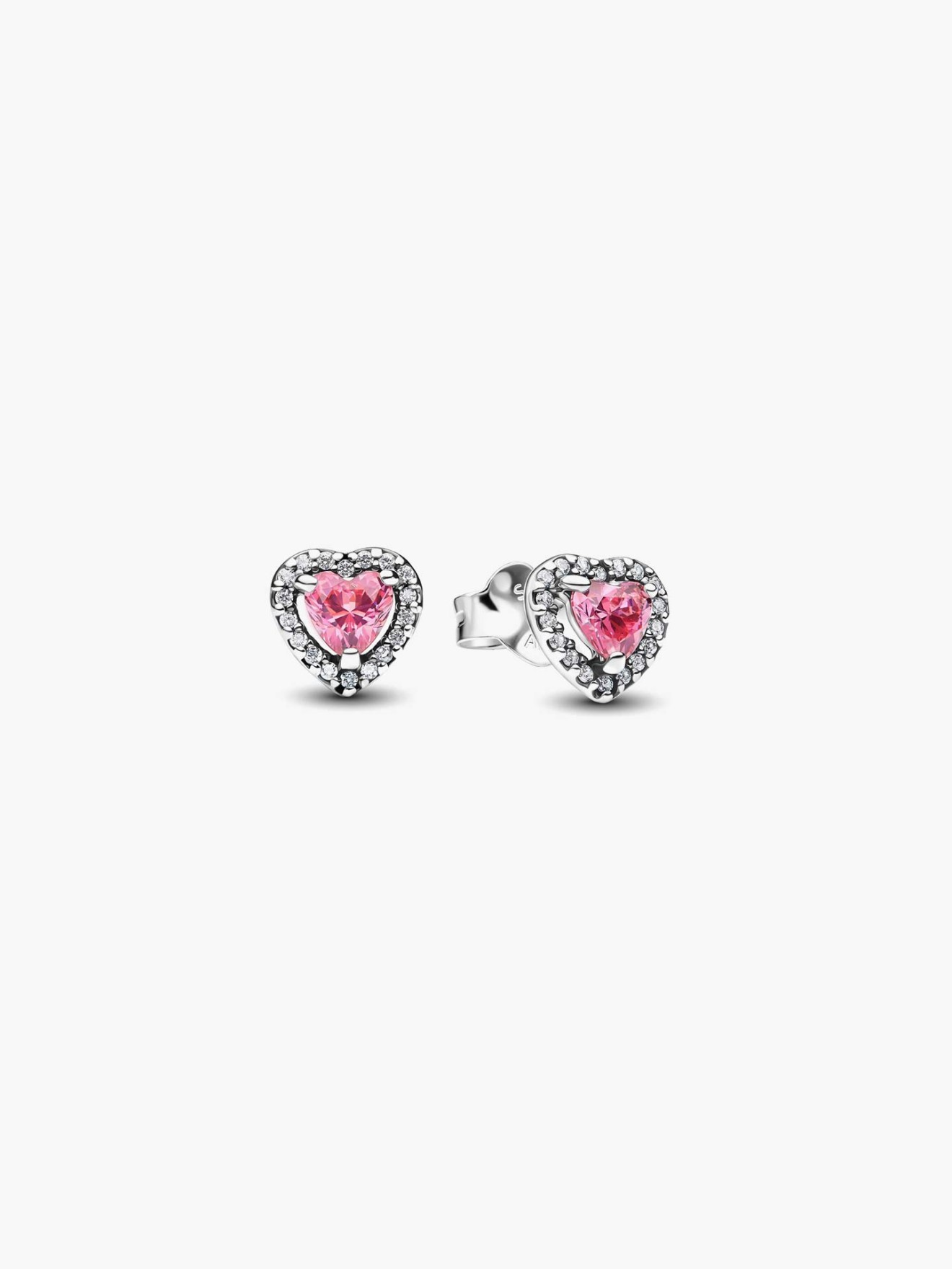 Brincos Espigão Coração Rosa Elevado