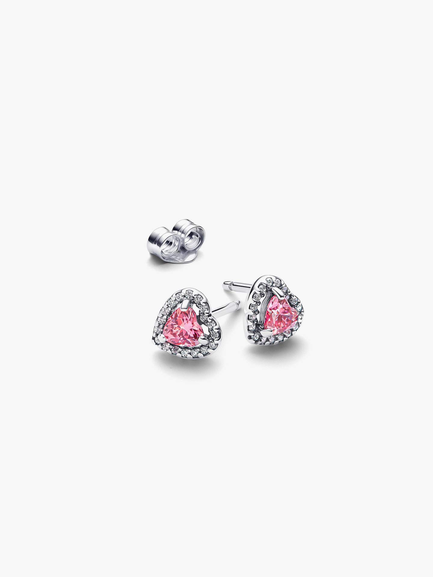 Brincos Espigão Coração Rosa Elevado