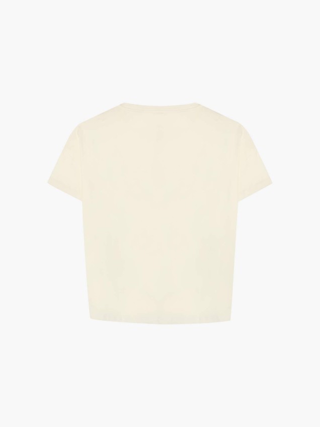 T-Shirt com Estampado em Relevo