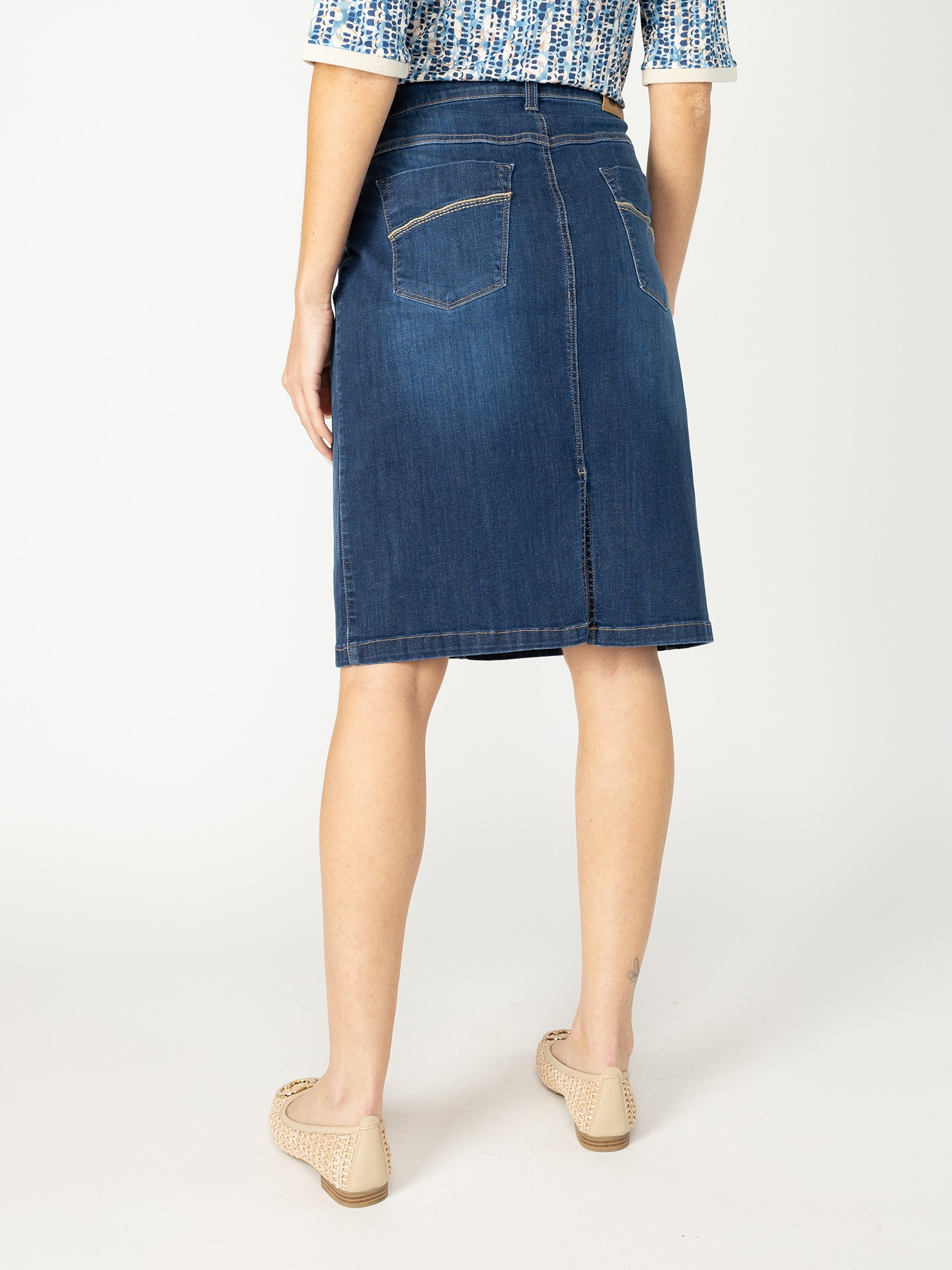 Saia denim midi