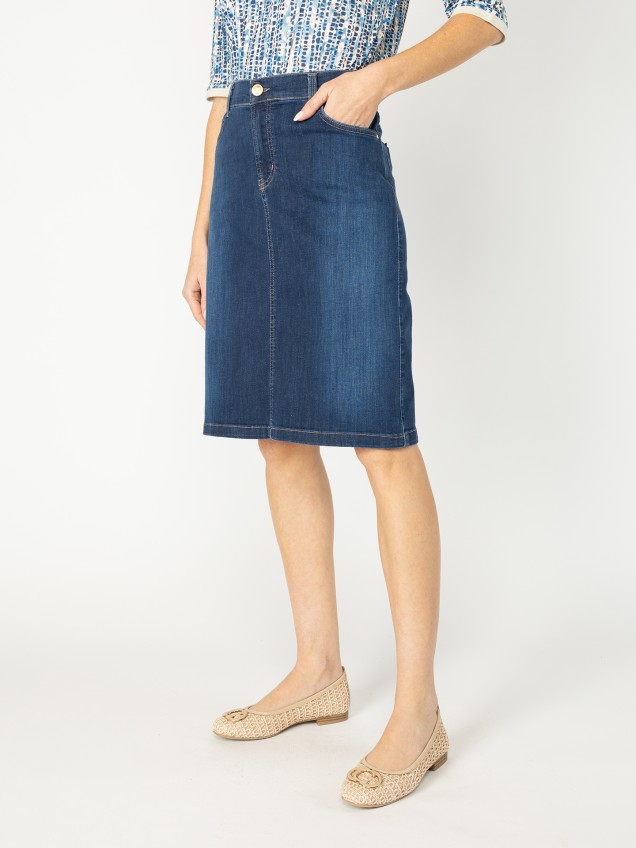 Saia denim midi