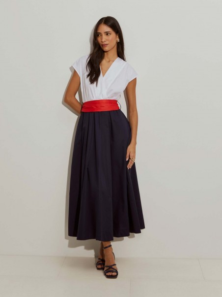 Vestido Comprido Tricolor