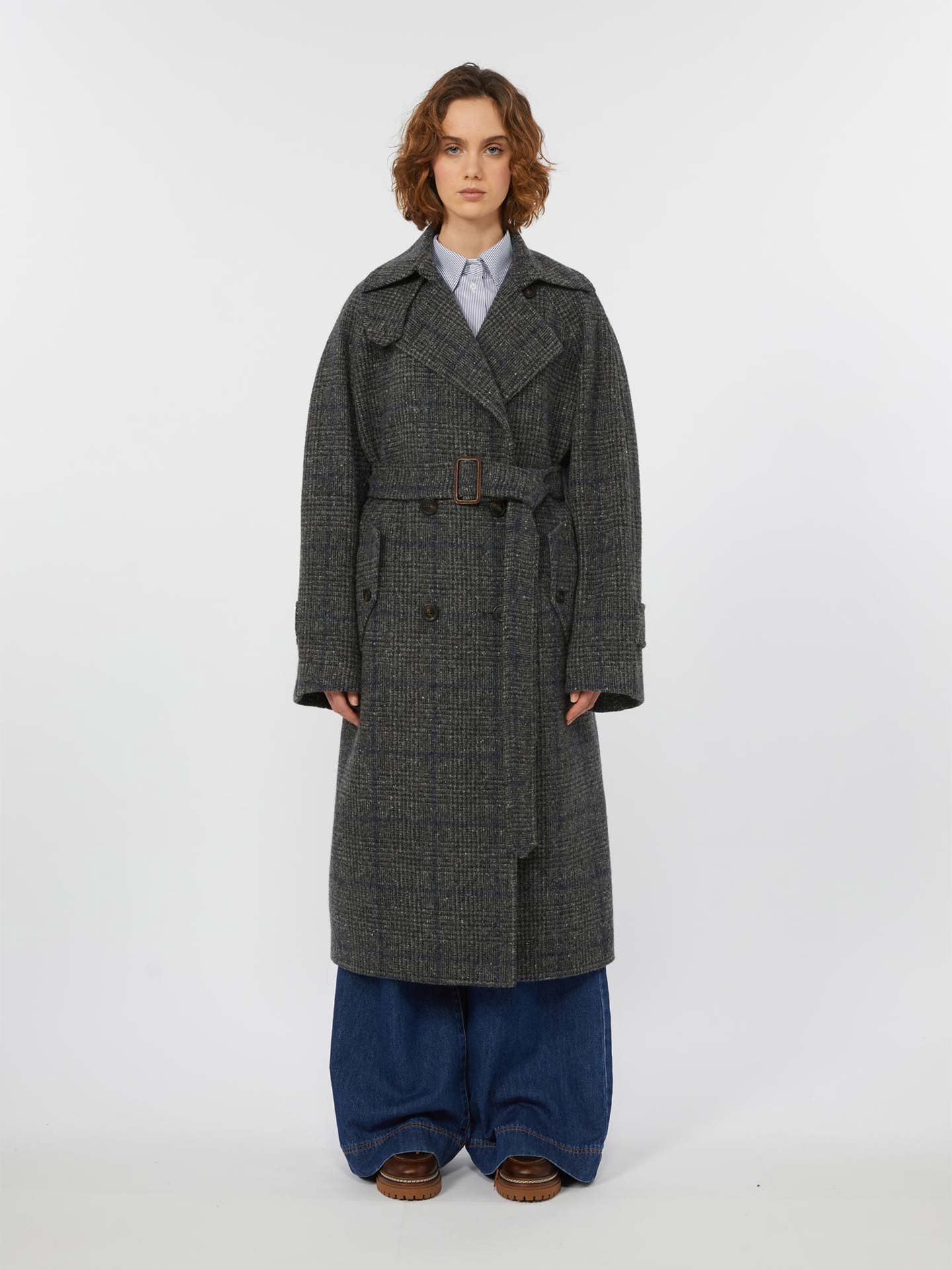 Casaco Comprido em Tweed Sestri