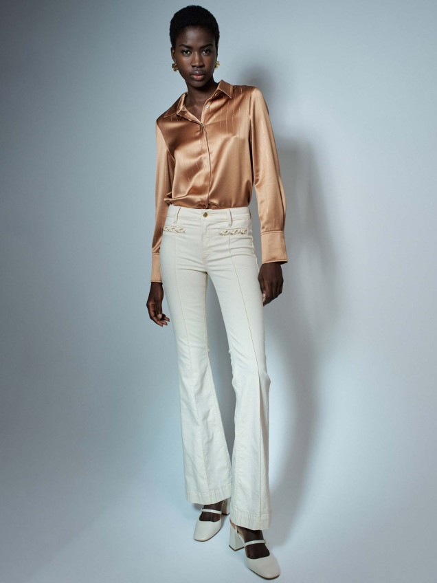 Calças de Ganga Push Up Flare